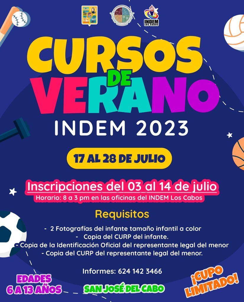 Invitan a cursos deportivos de verano en INDEM Los Cabos