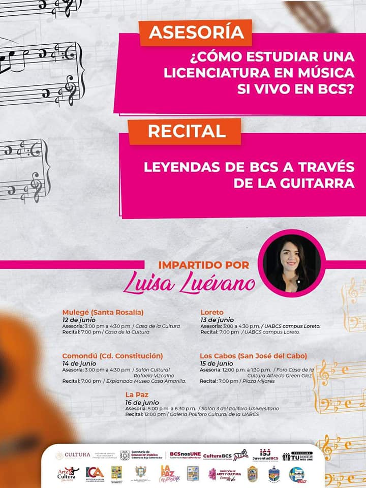 Participa en la asesoría profesional "¿Cómo estudiar una licenciatura en música si vivo en BCS?"