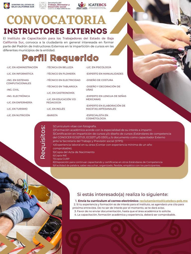 ICATEBCS invita a ser instructor externo