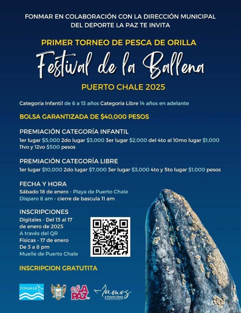 El Torneo de Pesca de Orilla enmarcado en el Festival de la Ballena, promete diversión para todas las edades este 18 de enero.