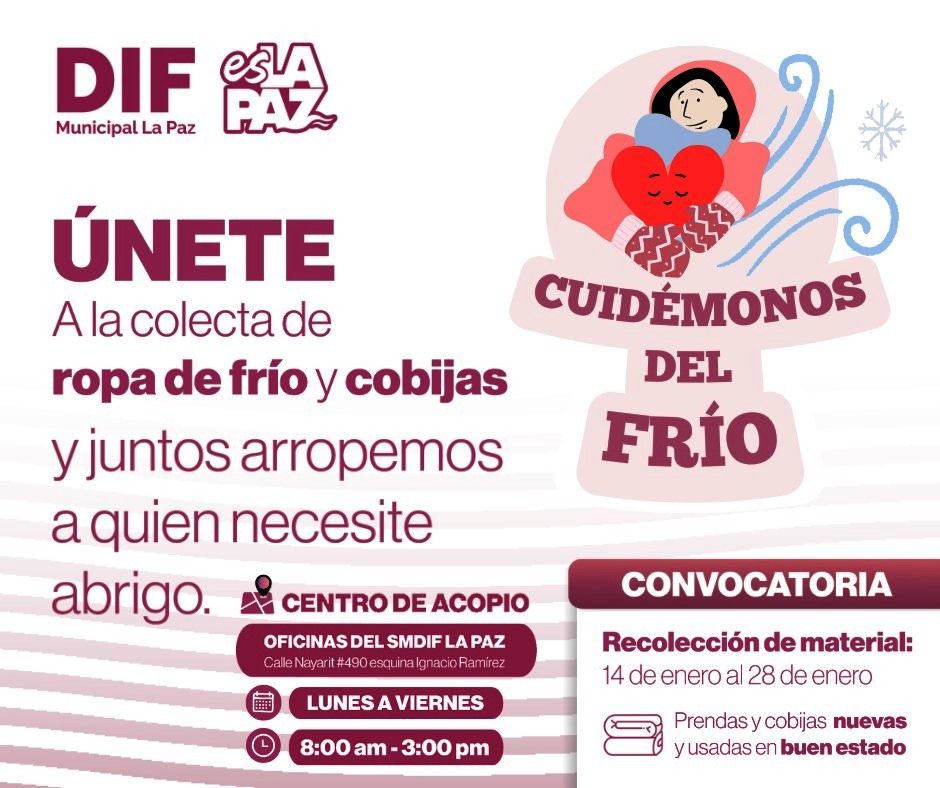 Convocan a donar ropa y cobijas para combatir el frío en zonas vulnerables