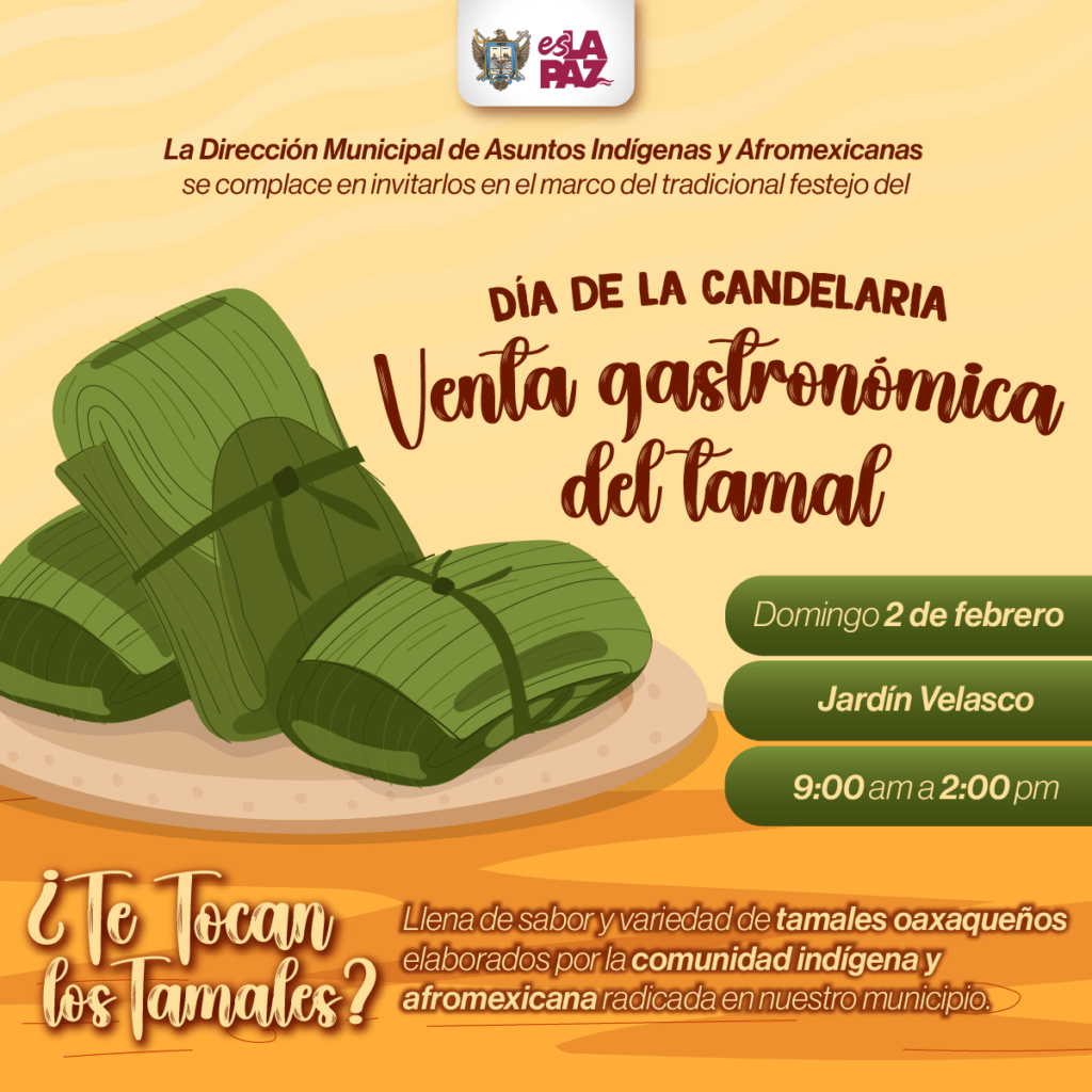 Este domingo 2 de febrero, el Jardín Velasco será sede de una gran muestra gastronómica de tamales tradicionales.