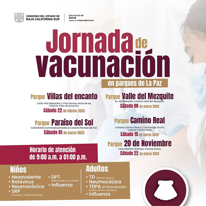 La campaña incluye vacunas contra sarampión, neumococo, poliomielitis, influenza y hepatitis B, entre otras.