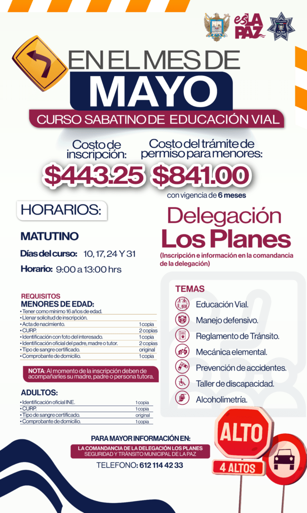 Jóvenes y adultos de la delegación de Los Planes y comunidades cercanas podrán obtener su permiso de conducir durante el curso que se impartirá en mayo.