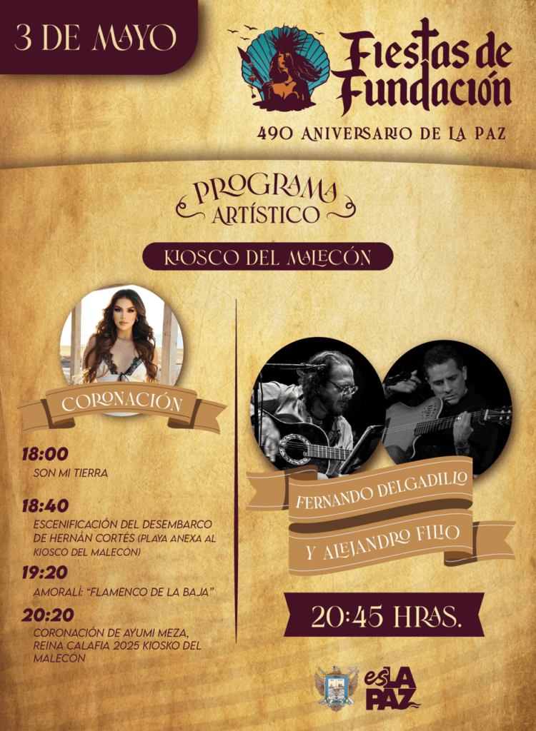 Fernando Delgadillo, Alejandro Filio y múltiples actividades darán vida al fin de semana conmemorativo del 490 Aniversario de Fundación de La Paz.