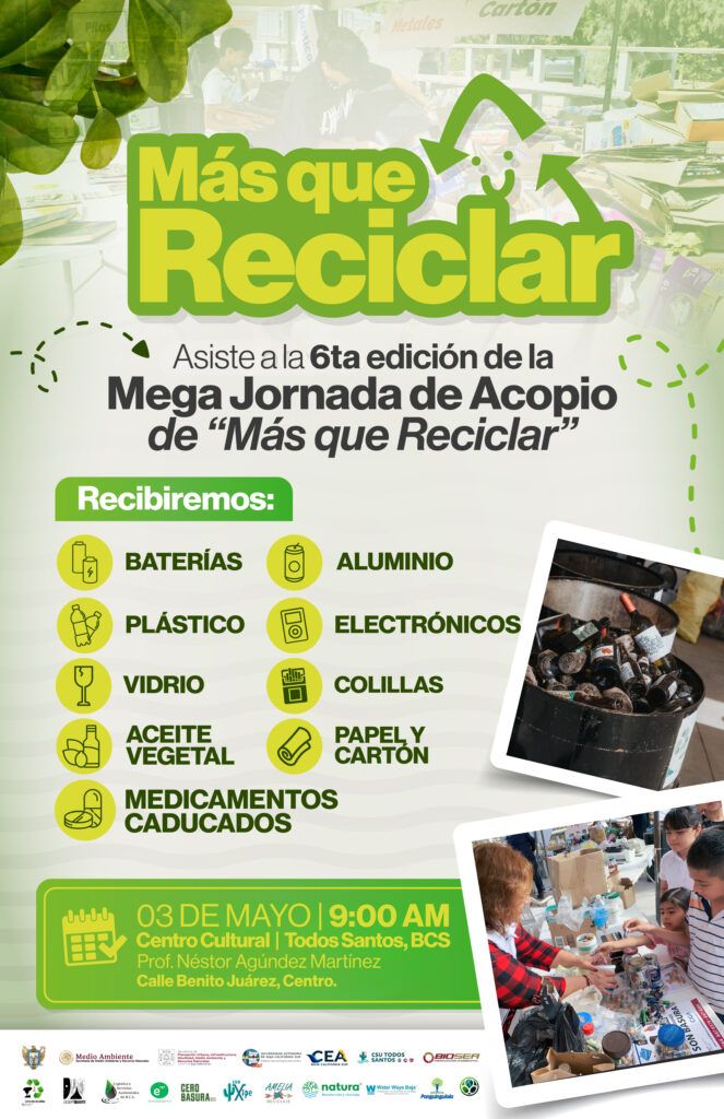 Con más de siete instituciones y organizaciones sumadas, se llevará a cabo la jornada “Más que Reciclar” para el acopio de residuos limpios y separados.