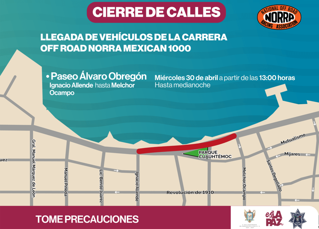 El malecón y calles aledañas se verán afectadas por cortes parciales este 30 de abril y 1 de mayo, asegurando la protección de competidores y público.
