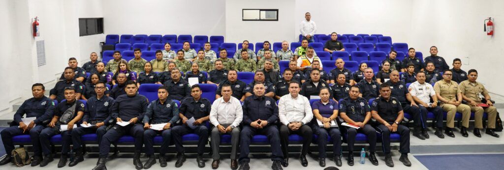 Elementos de la Guardia Nacional, Marina, Sedena y Policía Municipal participaron en el taller “El Actuar del Primer Respondiente” para mejorar intervenciones conforme a la ley.