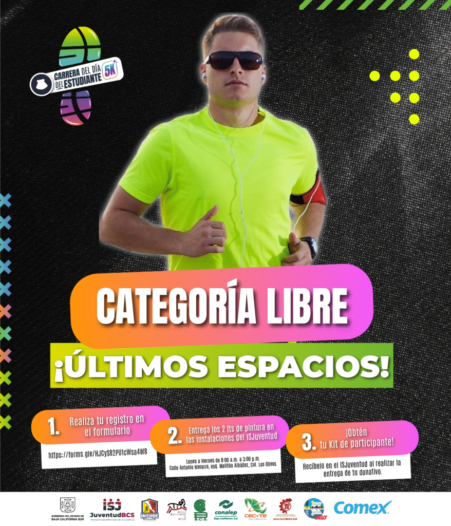 La Carrera 5K del Día del Estudiante recibirá inscripciones hasta el 14 de mayo, con una aportación en especie como pase de entrada.