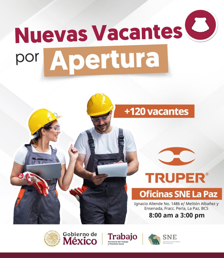 La feria de empleo Truper se llevará a cabo del 13 al 15 de mayo en Plaza Alameda; se solicitan perfiles desde almacenistas hasta coordinadores especializados.