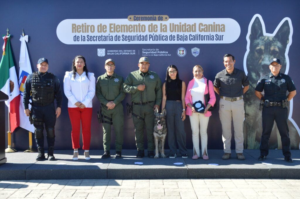 Tras cinco años de servicio, el agente canino Sagus deja la Unidad K9 con 77 hallazgos positivos en operativos de seguridad.