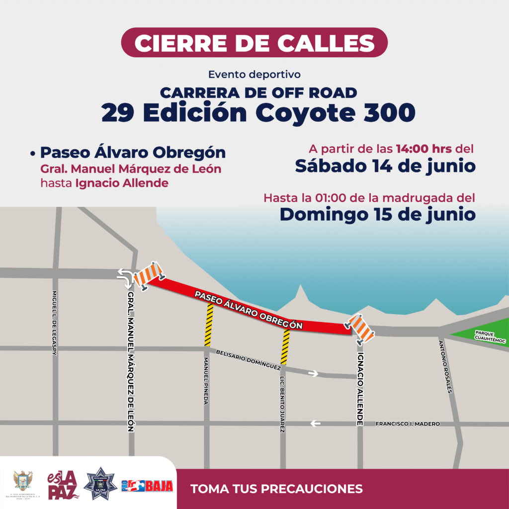 Del 14 al 15 de junio, se restringirá el paso por el malecón entre Márquez de León e Ignacio Allende; se pide a conductores circular con precaución.