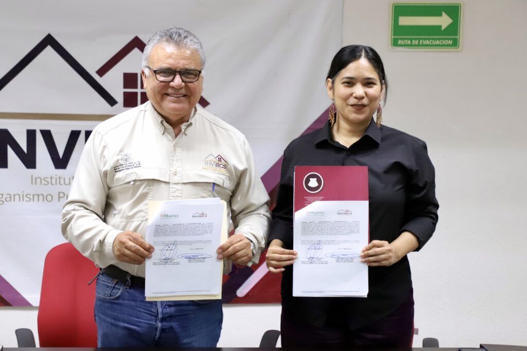 El Instituto de Vivienda y el Instituto Sudcaliforniano de las Mujeres firman convenio para ofrecer alojamiento temporal con perspectiva de género en los cinco municipios de BCS.