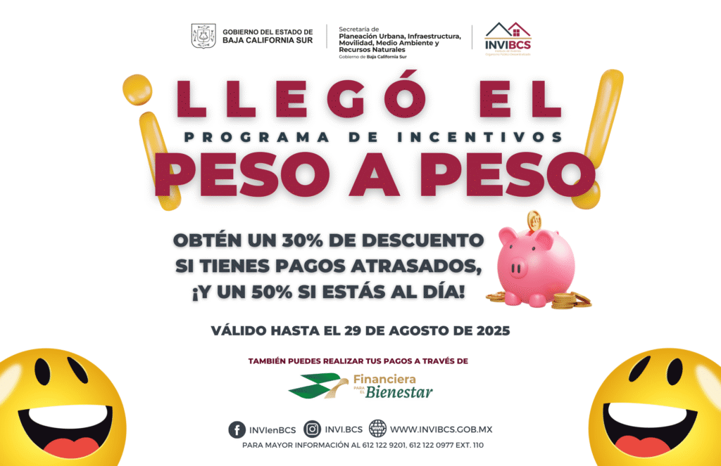 Peso a peso ofrece descuentos del 30 al 50% en adeudos de vivienda para acreditados cumplidos o en proceso de regularización.