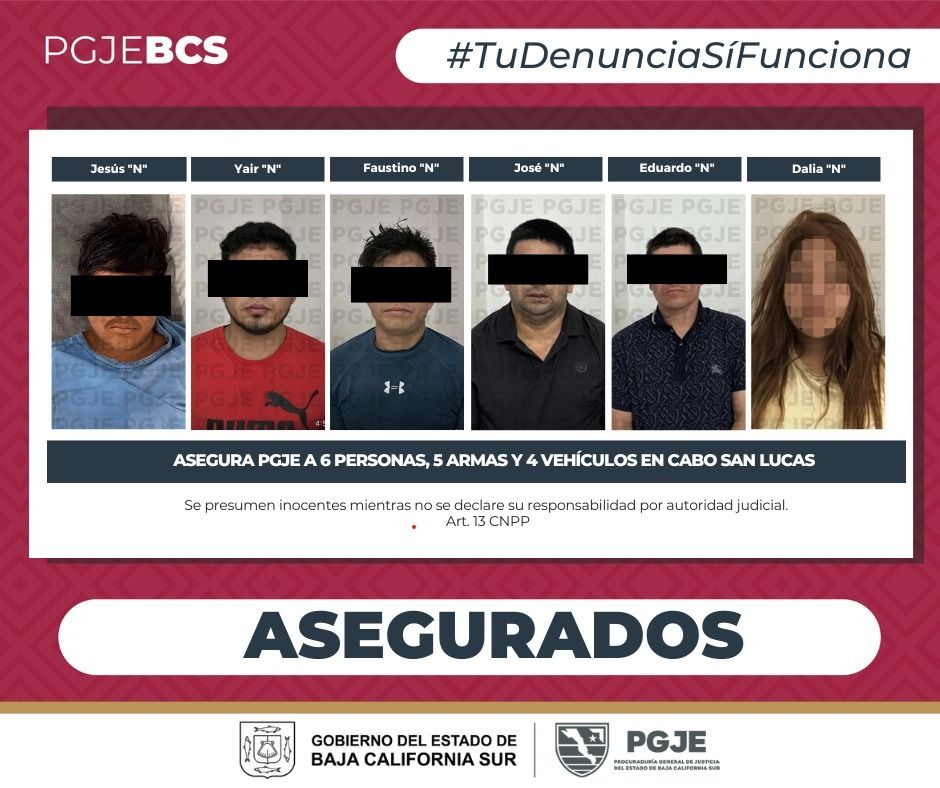 Durante operativo en Cabo San Lucas se aseguraron armas, vehículos y personas con posibles vínculos al ataque del 21 de junio.