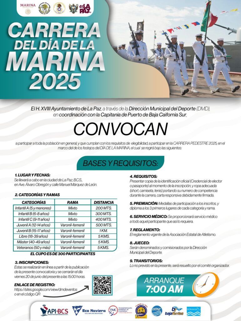 Este domingo se realiza la Carrera del Día de la Marina 2025; habrá distancias para todas las edades y ambiente familiar