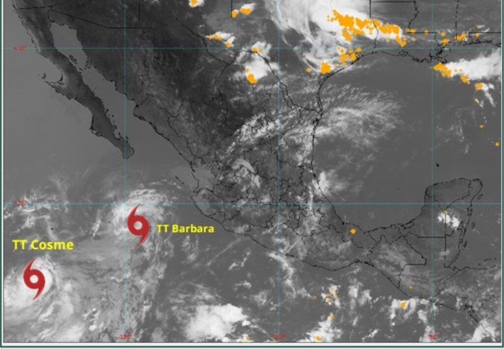 Ambas tormentas tropicales continúan su desplazamiento hacia el Pacífico sin afectar costas mexicanas.