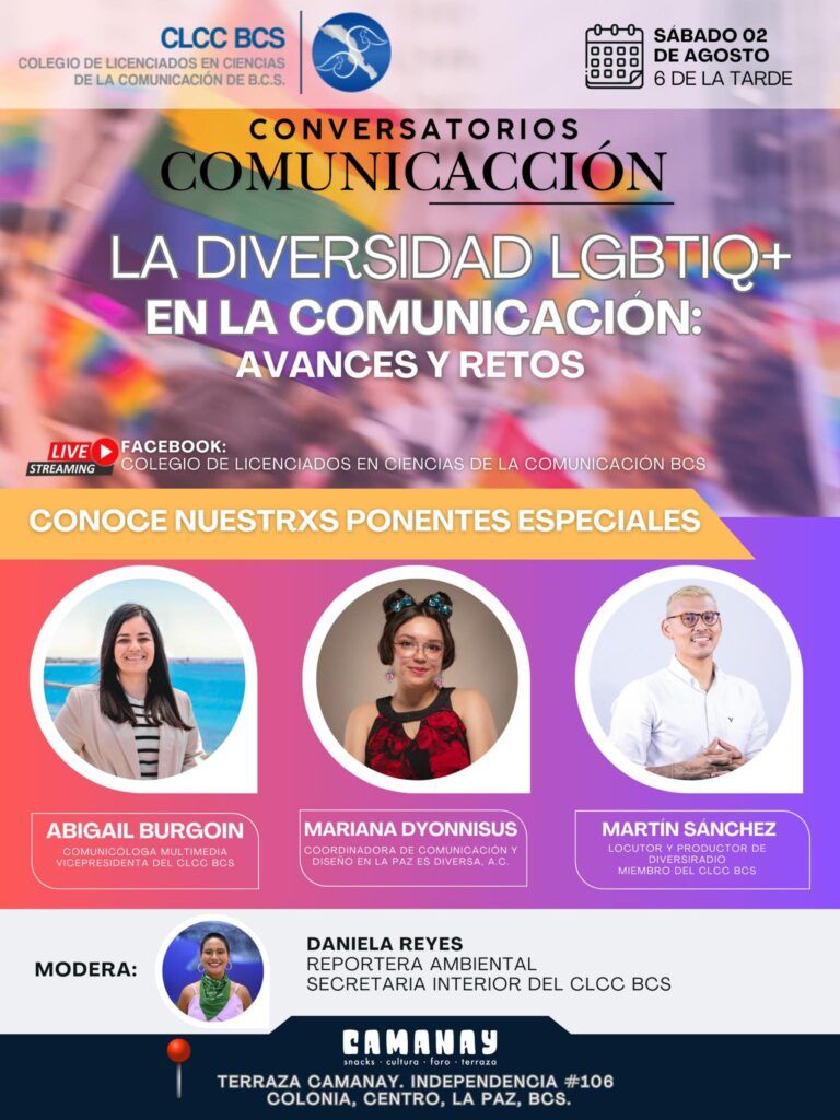La primera edición de “ComunicAcción” abordará el tema de la diversidad LGBTIQ+ en los medios y se realizará el 2 de agosto con entrada libre en La Paz.