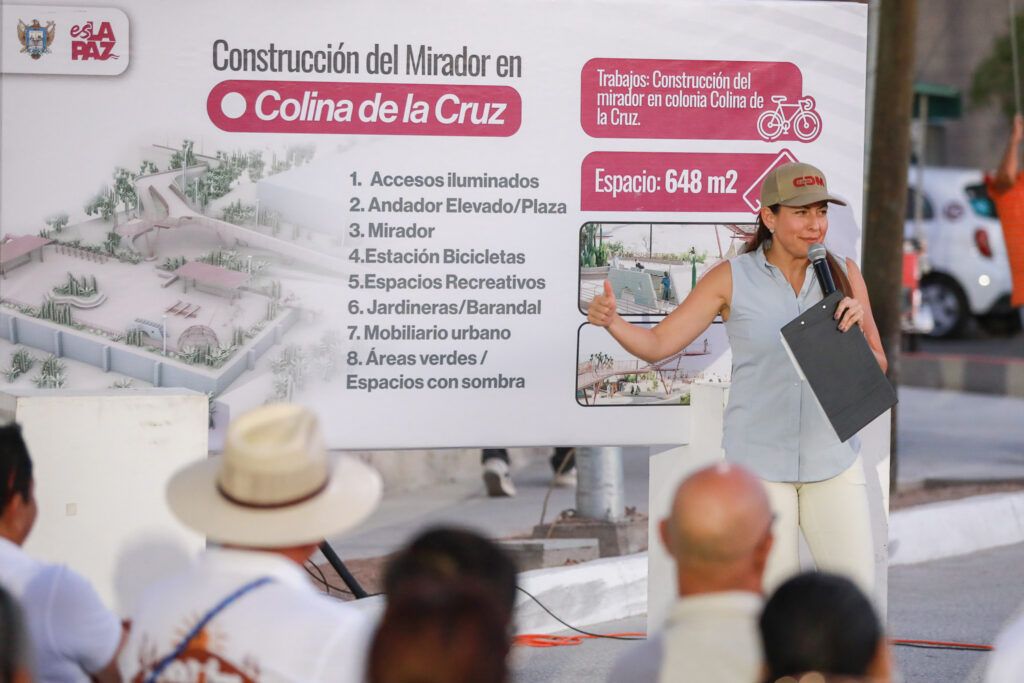 La obra del mirador y espacio recreativo incluye conexión peatonal accesible caseta de seguridad y acceso desde calles Morelos y Salvatierra