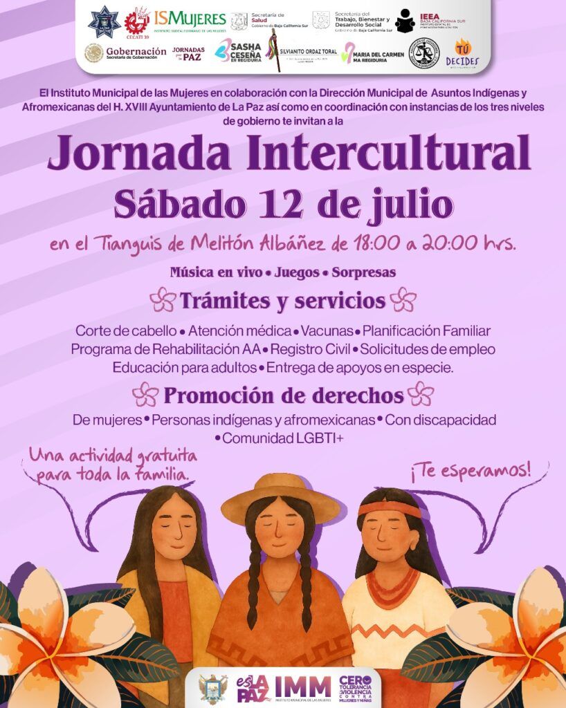 La Jornada Intercultural ofrecerá atención médica, trámites gratuitos e información sobre los derechos de mujeres, pueblos originarios y comunidad LGBT+.