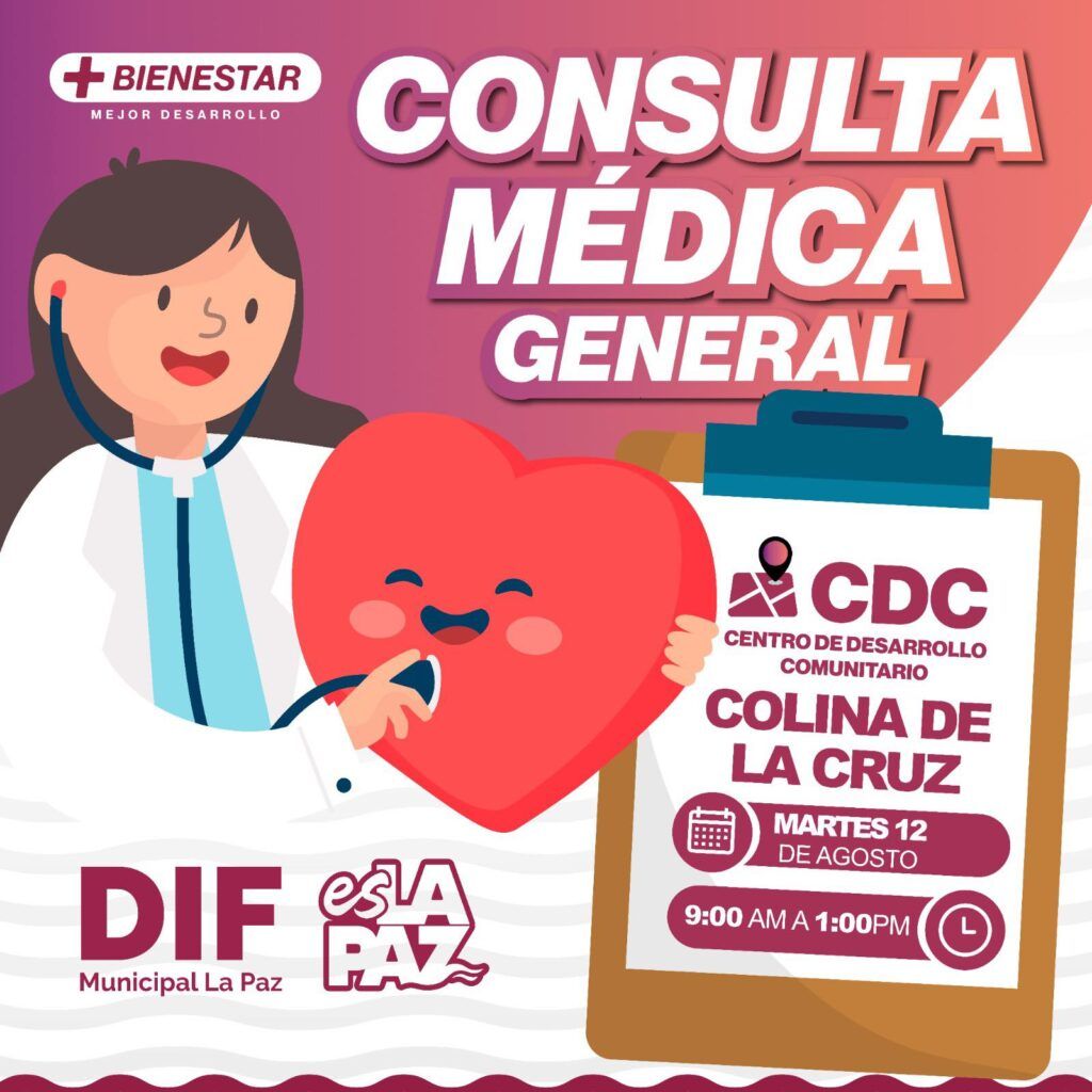 Del 12 de agosto en adelante, se brindará atención médica en comunidades como Colina de la Cruz, Roma y La Fuente, entre otras.