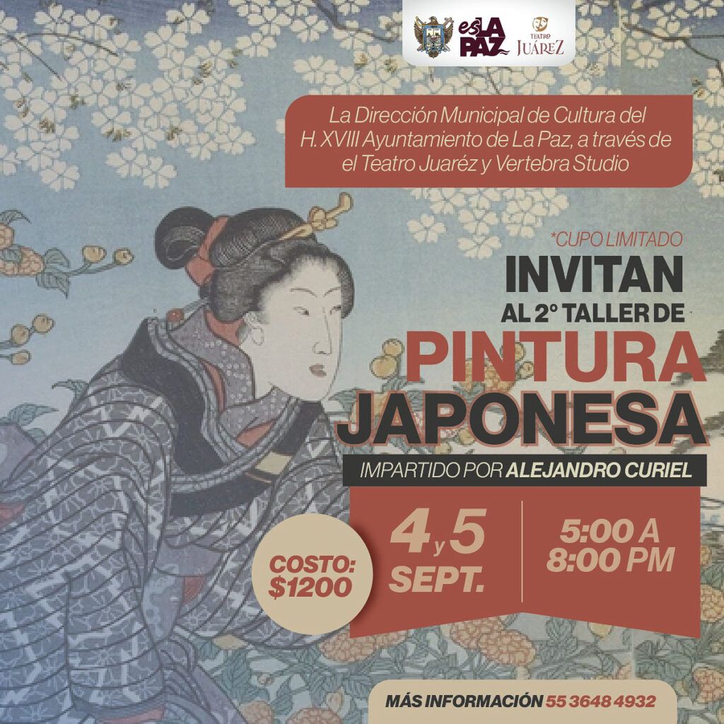 Taller de pintura japonesa (Ukiyo-e) con Alejandro Curiel el 4 y 5 de septiembre; informes en el Teatro Juárez.