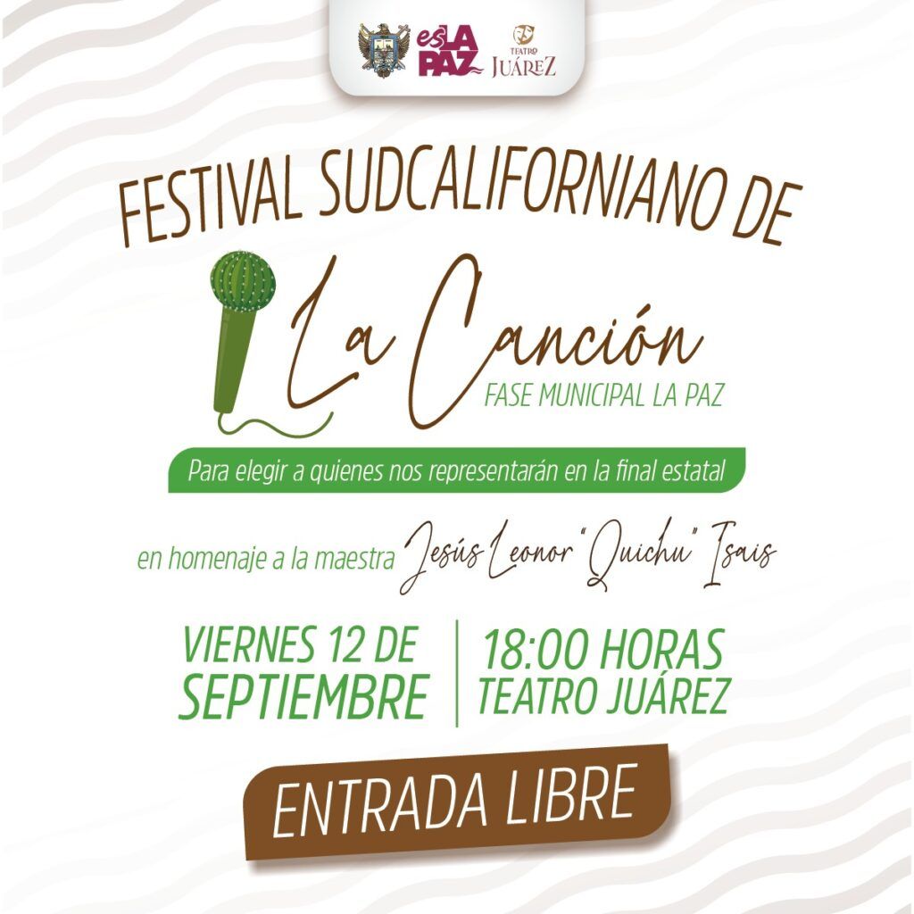 La fase municipal del Festival Sudcaliforniano de la Canción reúne 44 temas en balada y bolero ranchero y norteño y libre con jurado calificador y homenaje a la pianista Leonor Quichu Isais