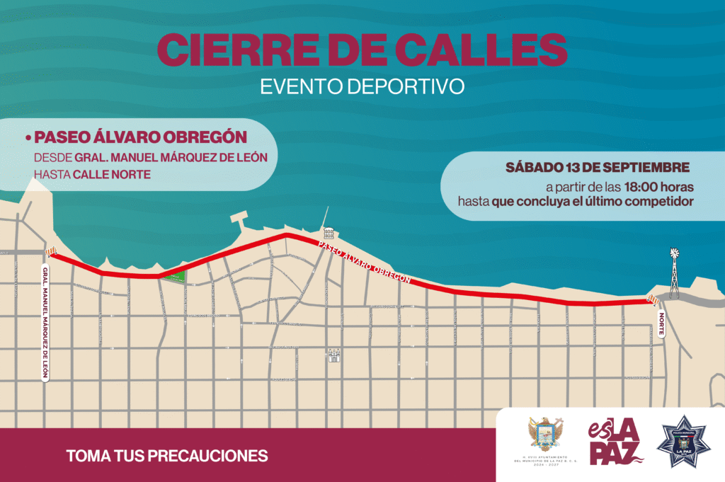 con motivo del evento deportivo con causa en apoyo al Centro Municipal de Atención Canina (CEMAC), se realizará un cierre a la circulación en un tramo del malecón costero.