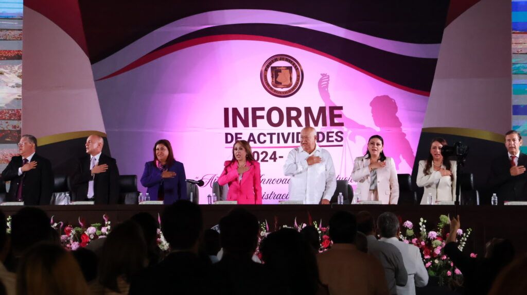 Claudia Cota presenta avances y el Ejecutivo reitera coordinación para que la justicia se aplique con valores y sentido social.