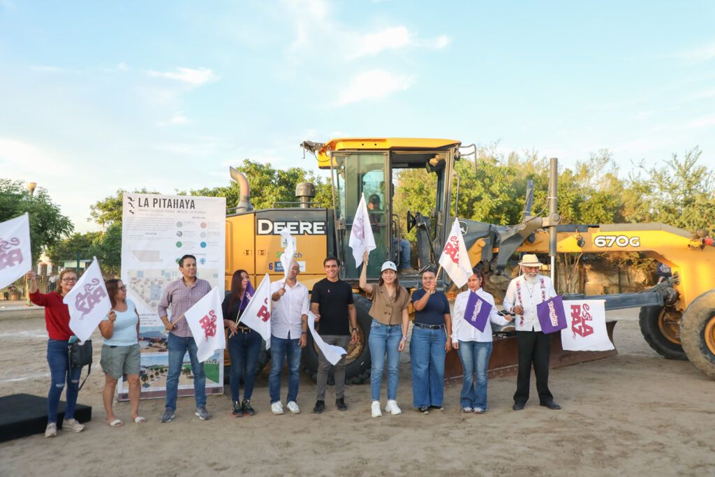El proyecto en La Pitahaya suma edificio multiusos, canchas, juegos, gym al aire libre e iluminación con riego por goteo de agua tratada vía FAISMUN.