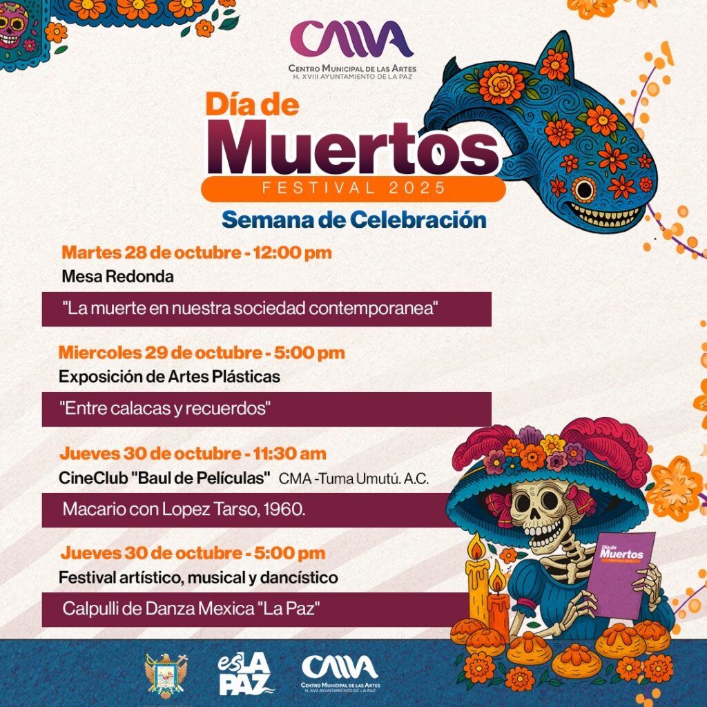 Del martes 28 de octubre al sábado 1 de noviembre habrá mesa redonda, teatro, exposición, cine, música y danza; cierran con la tradicional velación.