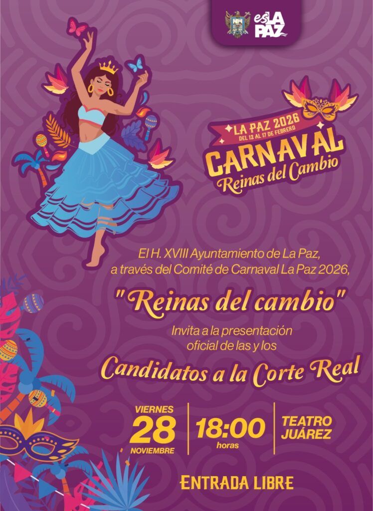 El Comité de Carnaval invita a conocer a las y los candidatos que competirán por las coronas bajo el lema “Reinas del Cambio”, con pasarelas, show de Erik Doca y presencia de la Corte 2025.