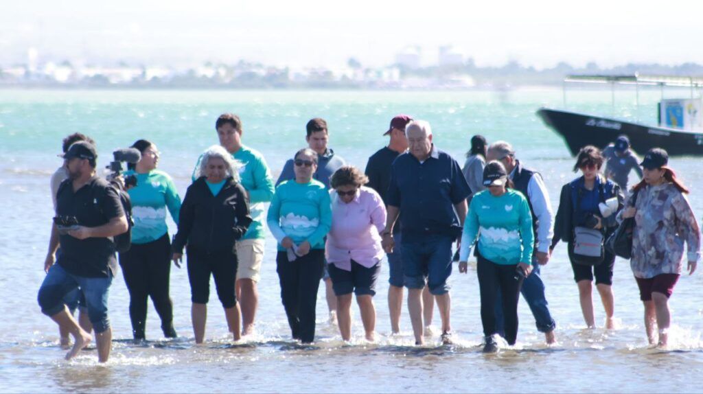 El gobernador Víctor Manuel Castro Cosío entregó una palapa operativa y apoyos a Guardianas del Conchalito para fortalecer la conservación de manglares y el turismo ecológico en la Bahía de La Paz