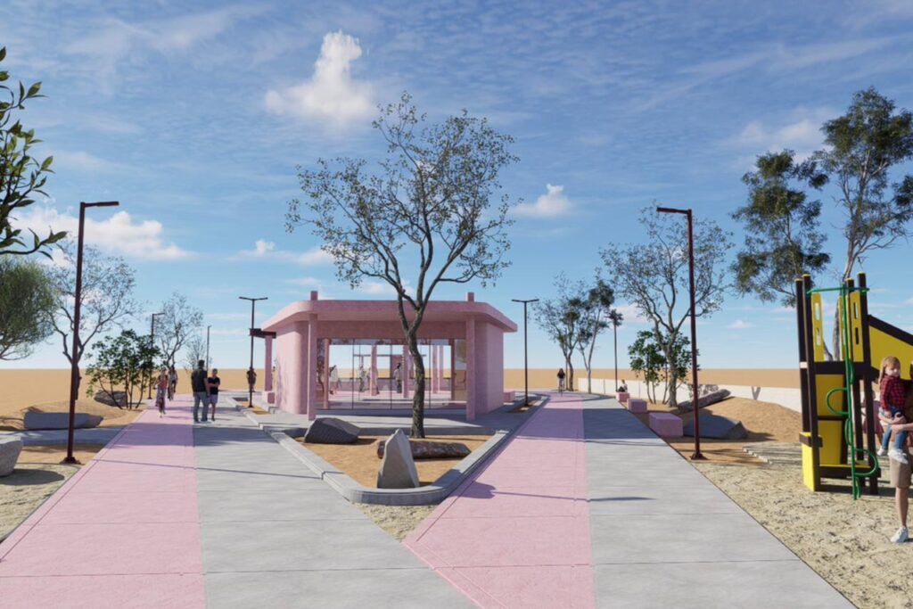 El Ayuntamiento de La Paz dio inicio a la obra de construcción de la Alamedita en la colonia Villas de Guadalupe, un proyecto que contempla andadores, áreas verdes, juegos infantiles y espacios recreativos para fortalecer la seguridad y convivencia comunitaria.