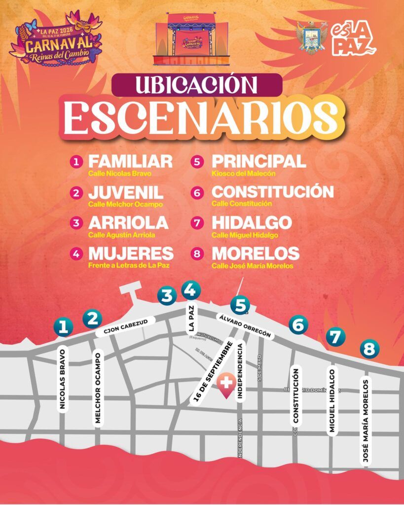 Con coordinación de Cultura, IMM, DIF y Juventud, el Carnaval La Paz 2026 promueve talento local con espacios incluyentes y familiares, concursos, freestyle, shows infantiles y academias de baile.