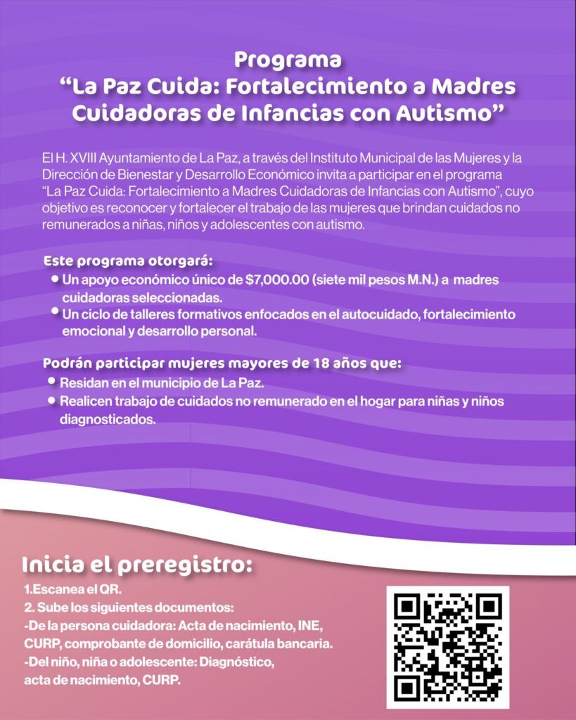 Otorgarán apoyo económico y capacitación a mujeres que realizan trabajo de cuidados no remunerado