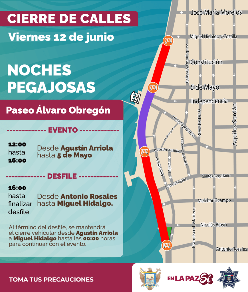 La circulación será suspendida este viernes en distintos tramos del Paseo Álvaro Obregón para garantizar la seguridad de asistentes a Tardes Calurosas y Noches Pegajosas.