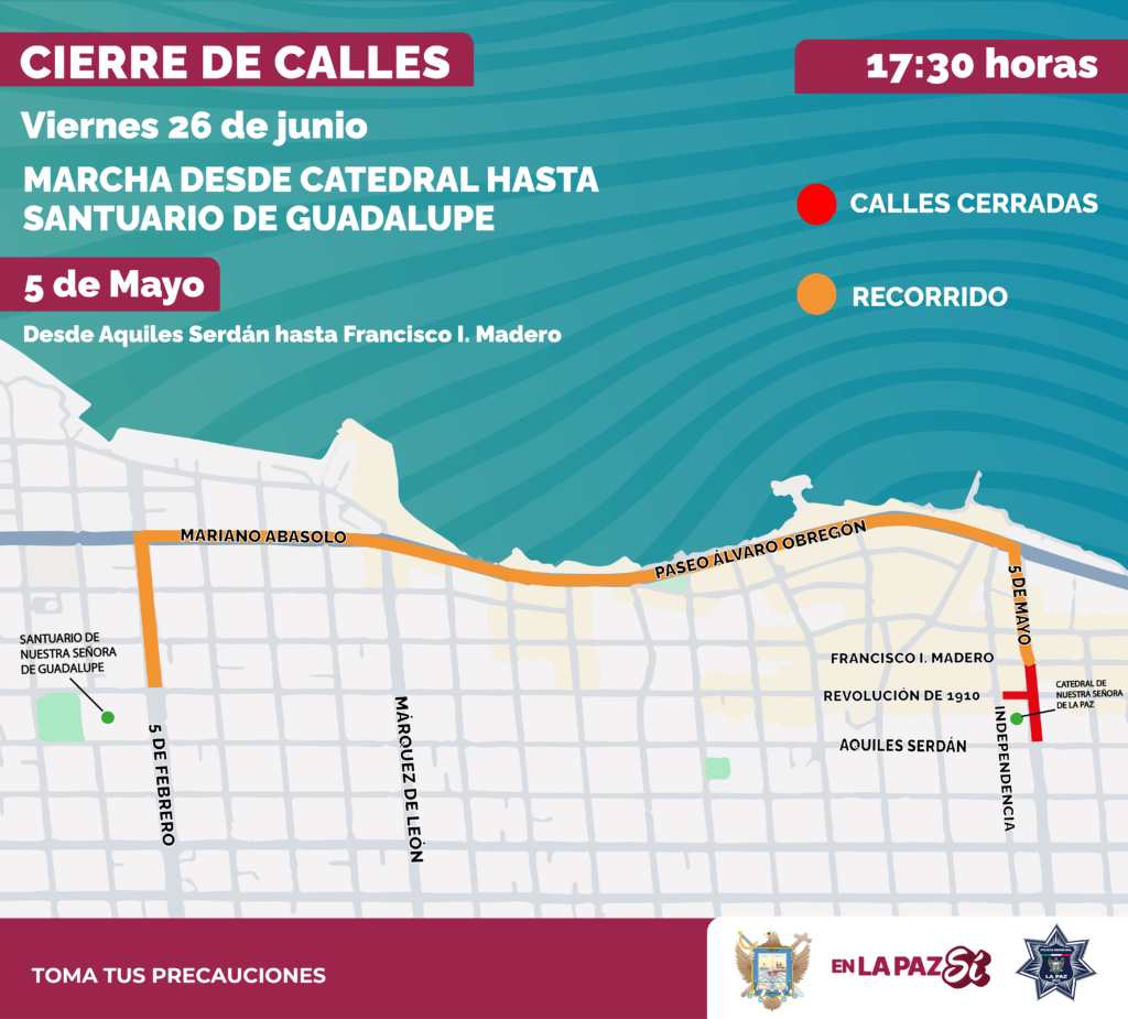 Las restricciones se implementarán por una peregrinación religiosa y la Marcha del Orgullo LGBT+, con reaperturas conforme avancen los contingentes.