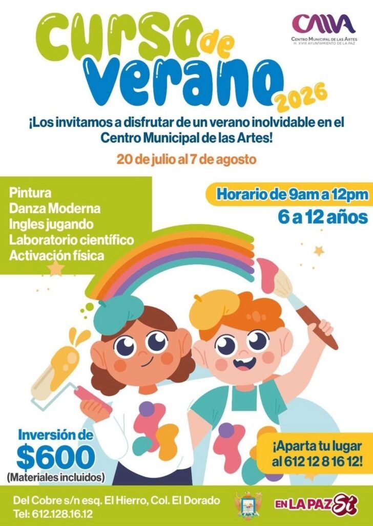 Niñas y niños de 6 a 12 años podrán participar en talleres de pintura, danza, inglés, ciencia y activación física del 20 de julio al 7 de agosto.