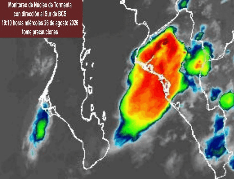Esta noche de miércoles prevén lluvias fuertes y tormenta eléctrica en BCS