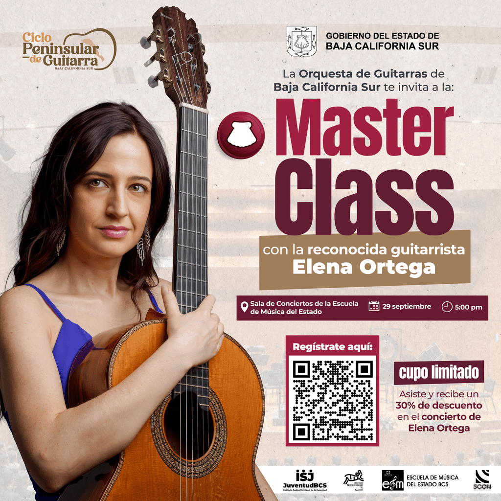La guitarrista española impartirá la sesión el 29 de septiembre como parte del primer Ciclo Peninsular de Guitarra BCS 2026.