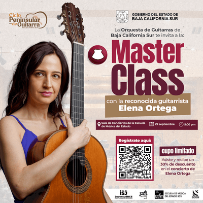 ¿Te gusta la guitarra clásica? Elena Ortega dará masterclass gratuita