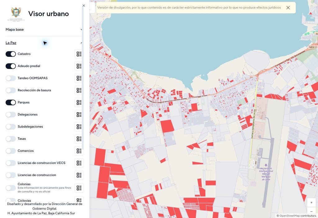La plataforma reúne 27 capas de información territorial y permite consultar datos sobre predial, comercios, estacionamientos y registros catastrales.