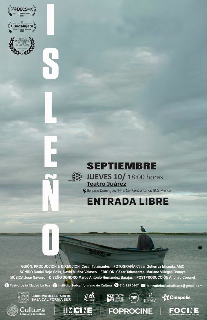La obra del cineasta sudcaliforniano César Talamantes se presentará este jueves 10 de septiembre, a las 18:00 horas, en el Teatro Juárez de La Paz.