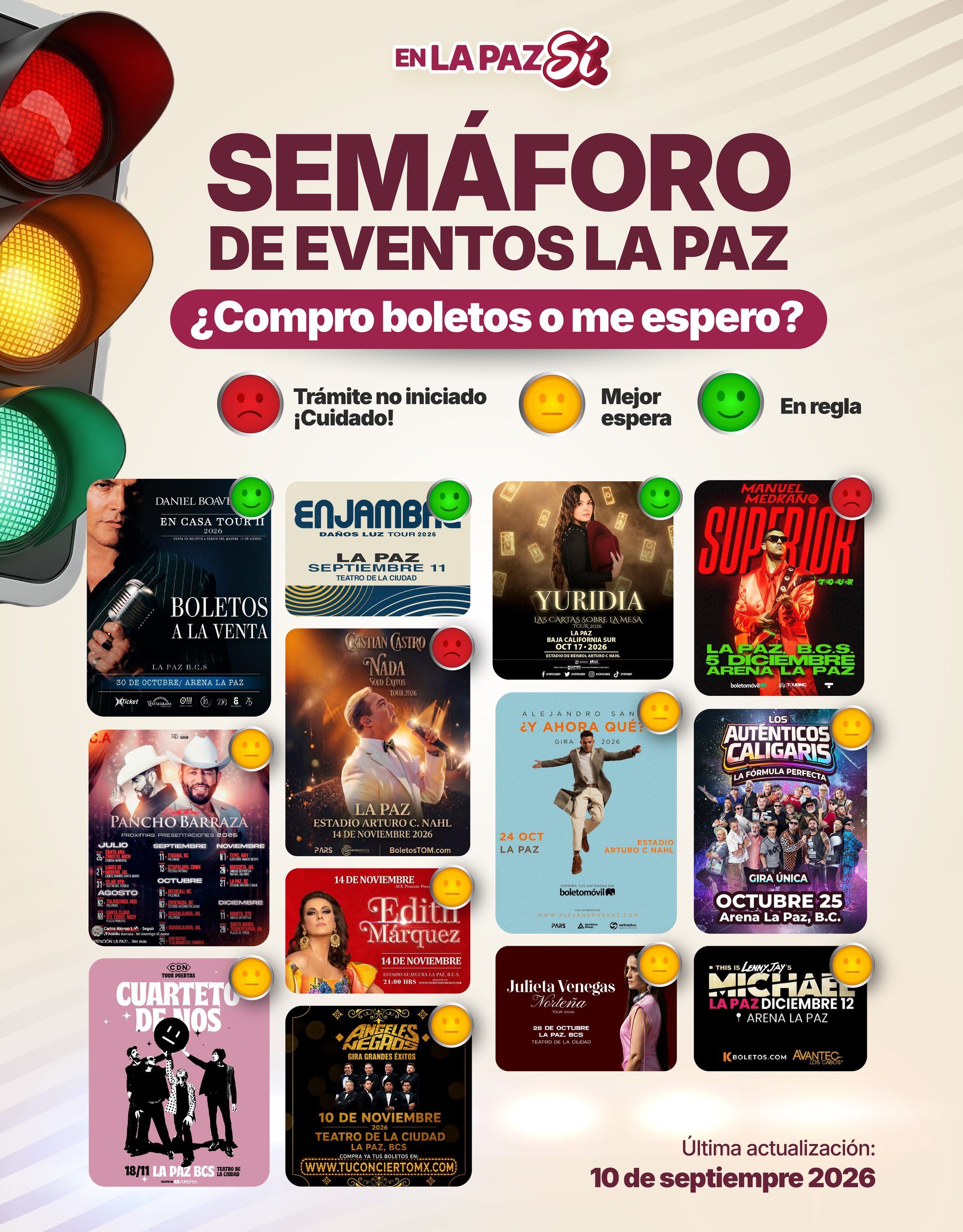 ¿Ya tienen permisos? Así está el estatus de los próximos conciertos en La Paz