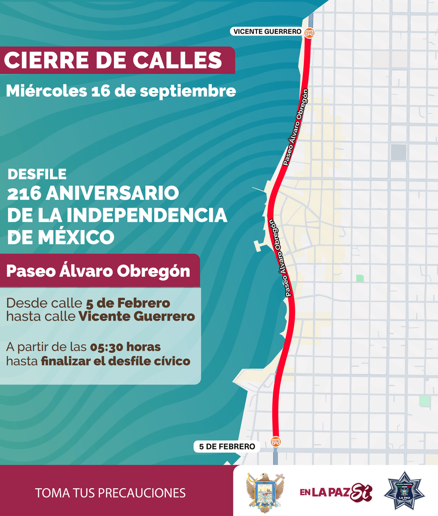 Isabel la Católica será la primera vialidad afectada; desde las 16:00 horas se ampliará el operativo alrededor del Palacio de Gobierno.