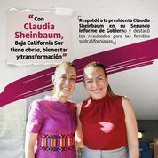 Destaca Milena Quiroga respaldo de Sheinbaum para obras y programas en Baja California Sur