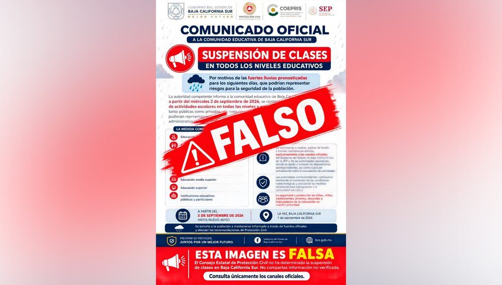Gobierno de BCS confirma suspensión de clases en Ciudad Constitución; los demás van a la escuela