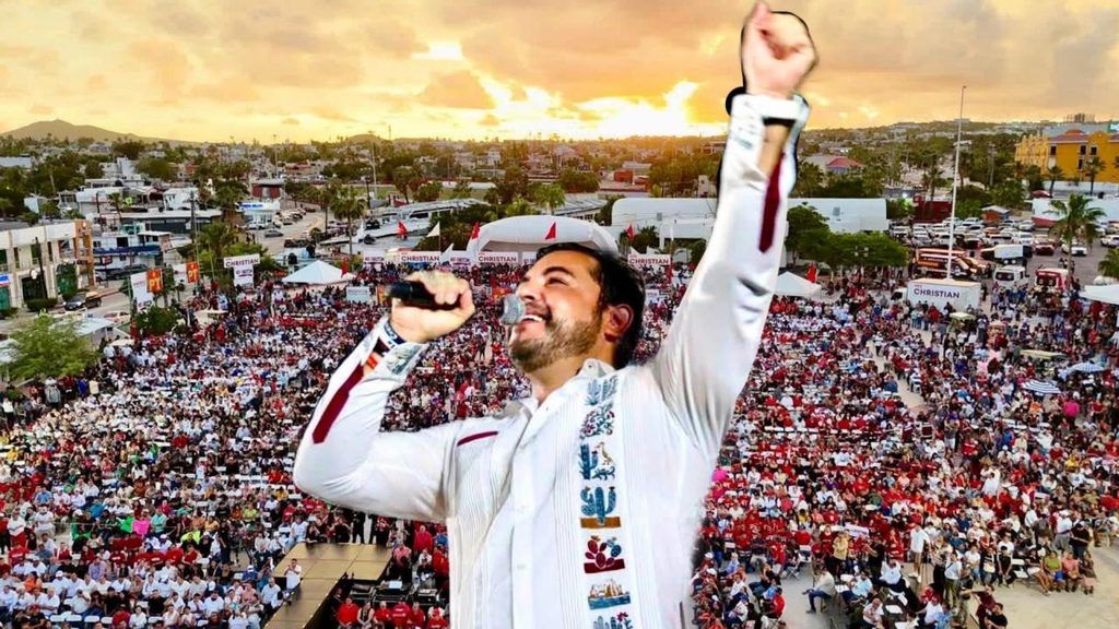 Christián Agúndez mostró músculo político en Cabo San Lucas y aseguró encabezar las encuestas, a días de que se defina la coordinación estatal de la 4T en BCS.