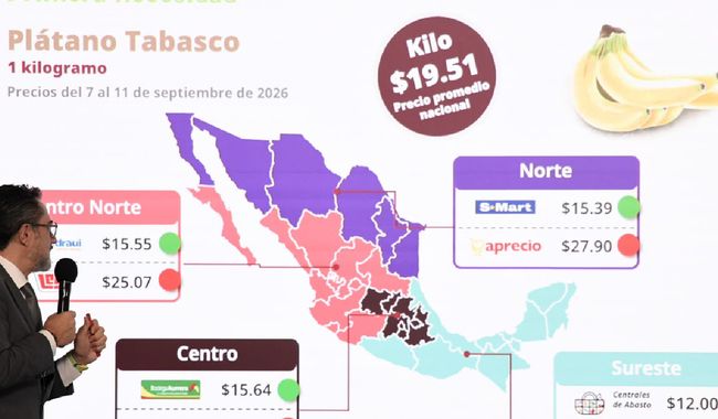 Profeco registra variaciones de más del doble de precio en el kilo de plátano Tabasco